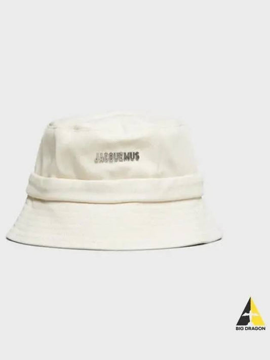 Jacquemus Le Bob Artichoke Bucket Hat White 223AC001 5001 - JACQUEMUS - BALAAN 1