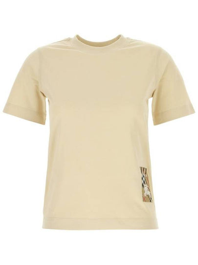 Check Label Short Sleeve T-Shirt Nutmeg - BURBERRY - BALAAN 2