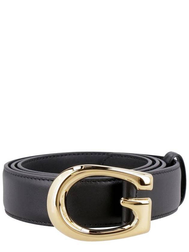 G Buckle Thin Leather Belt Black - GUCCI - BALAAN 2