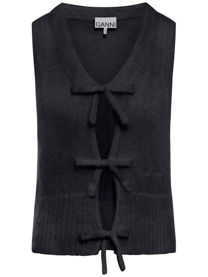 Tie String Vest Black - GANNI - BALAAN 2