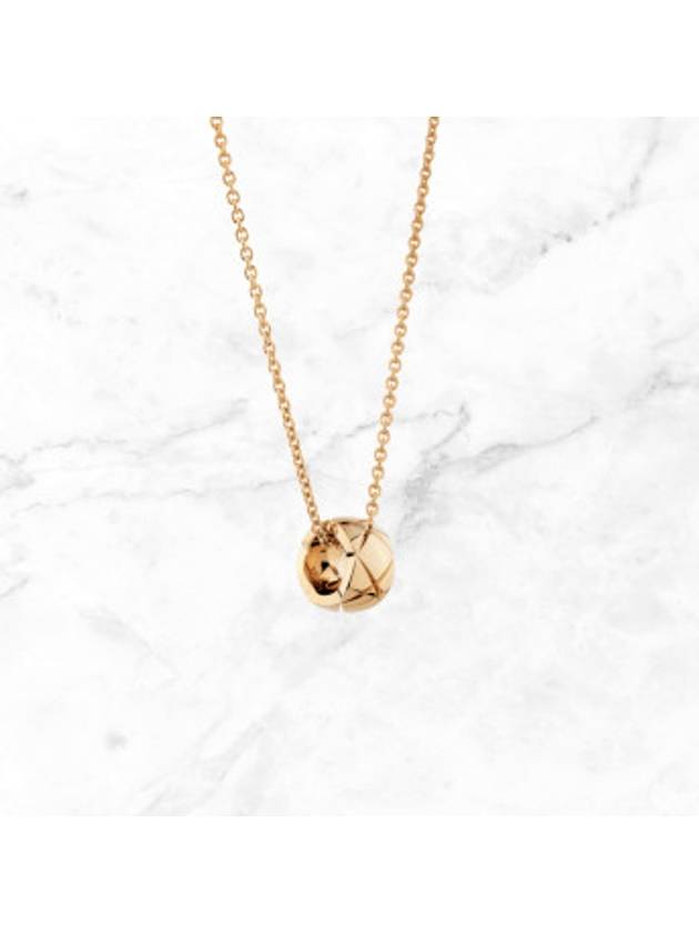 Coco Crush Quilted Motif Necklace Gold - CHANEL - BALAAN 2