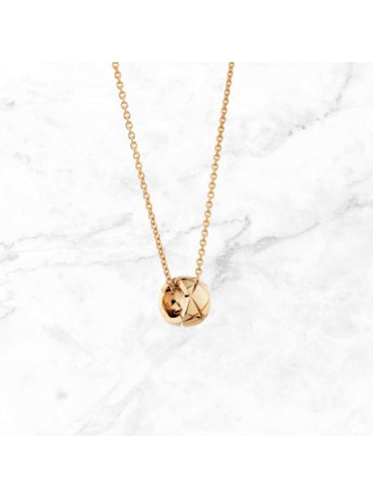 Coco Crush Quilted Motif Necklace Gold - CHANEL - BALAAN 2