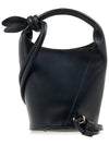 Le Petit Tourni Mini Knotted Leather Bucket Bag Black - JACQUEMUS - BALAAN 4