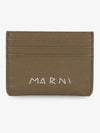 Logo embroidered leather card holder PFMI0104U0P6533 - MARNI - BALAAN 2