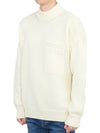 Men's Mock Neck Wool Knit Top Ivory - TEN C - BALAAN 3