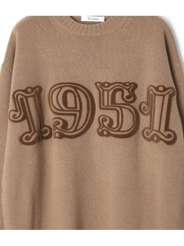 Logo Wool Knit Top Camel - MAX MARA - BALAAN 4