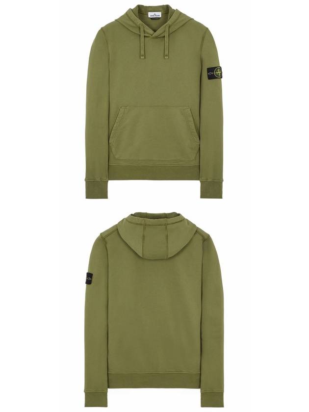 Wappen Patch Cotton Fleece Hoodie Olive - STONE ISLAND - BALAAN 5