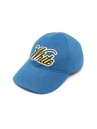 Embroidered Logo Cotton Ball Cap Blue - OFF WHITE - BALAAN 1