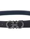 Reversible Gancini Leather Belt Black Navy - SALVATORE FERRAGAMO - BALAAN 9