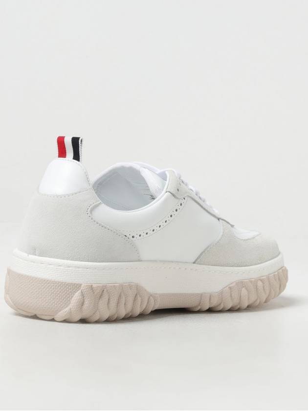 Letterman Panel Lace-Up Low-Top Sneakers White - THOM BROWNE - BALAAN 4