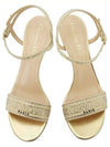 Dway Cotton Embroidered Metallic Thread Strass Sandal Heels Gold - DIOR - BALAAN 2