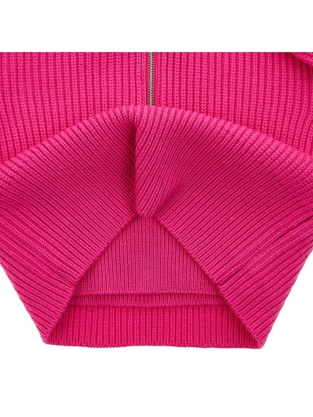 Risoul zipper crop knit top pink - JACQUEMUS - BALAAN.