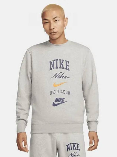 Club Fleece Crew Neck Sweatshirt Grey - NIKE - BALAAN 2