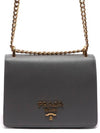 gold logo chain mini shoulder bag gray - PRADA - BALAAN.
