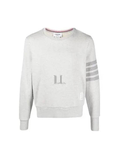 Classic Loopback Terry Tonal 4-Bar Relaxed Fit Crewneck Sweatshirt Pale Grey - THOM BROWNE - BALAAN 2