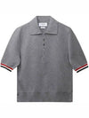 RWB Trimming Milano Stitch Short Sleeve Polo Shirt Grey - THOM BROWNE - BALAAN 2