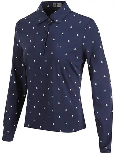 Women s Golf Long Sleeve Polo T shirt Skull Silky Tech Nylon G4LF23K560B TWLT - G/FORE - BALAAN 2