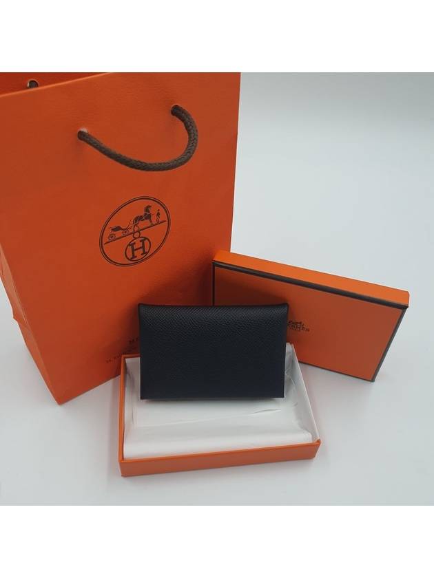 Calvi Absong Palladium Hardware Card Wallet Black - HERMES - BALAAN 2