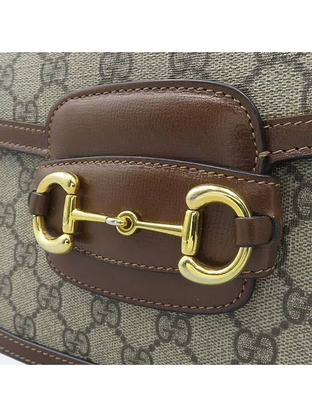 602204 Brown Leather GG Supreme Canvas 1955 Gold Horsebit Shoulder and Crossbag - GUCCI - BALAAN 5