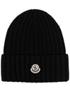 Wool Beanie Black 3B000 08 A9327 999 - MONCLER - BALAAN 1