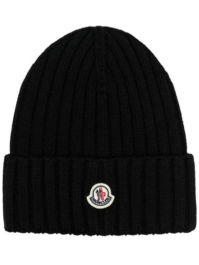 Logo Wool Beanie Black - MONCLER - BALAAN 2