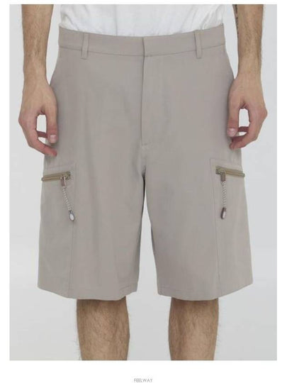 Zip Detail Bermuda Shorts Beige - DIOR - BALAAN 2