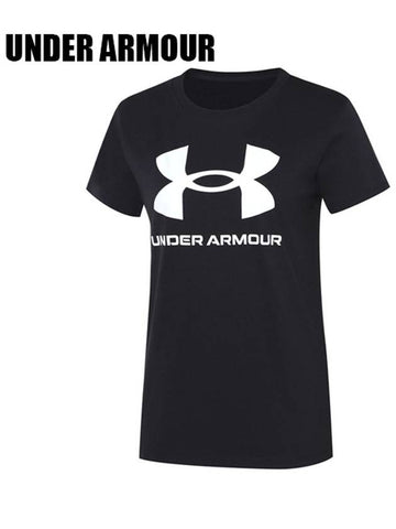 Sports style logo graphic women s short sleeve t shirt black 1356305 001 - UNDER ARMOUR - BALAAN 1