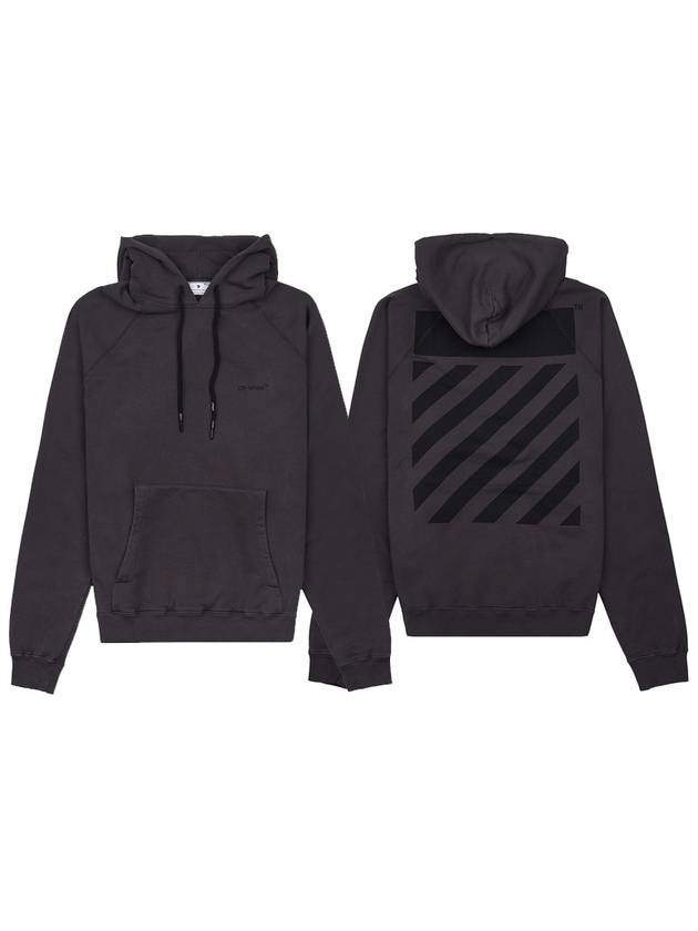 Diag Striped Cotton Hoodie Grey - OFF WHITE - BALAAN 2