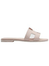 Women's Oran Sandals Calfskin Ivory Pink - HERMES - BALAAN 2