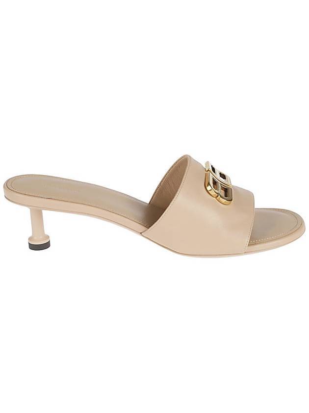 BB leather sandal heel beige - BALENCIAGA - BALAAN 1