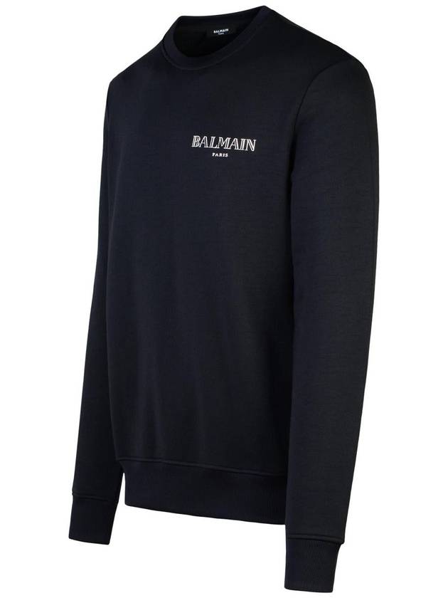 Balmain Black Cotton Blend Sweatshirt - BALMAIN - BALAAN 2