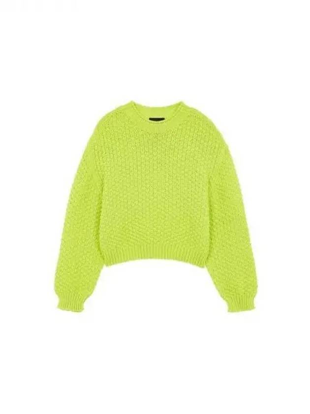 Women s Textured Easy Crop Knit Dark Yellow Green 271735 - EMPORIO ARMANI - BALAAN 1