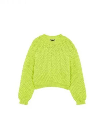 Women s Textured Easy Crop Knit Dark Yellow Green 271735 - EMPORIO ARMANI - BALAAN 1