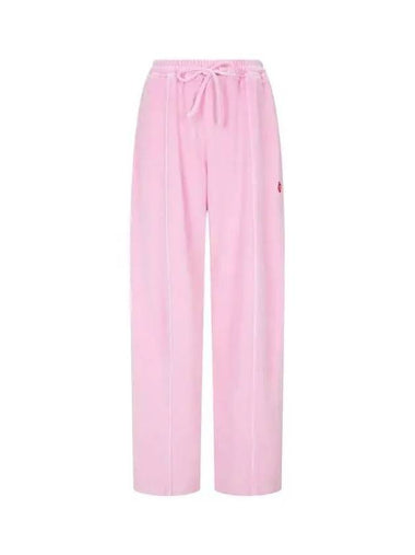 Apple Logo Velor Track Pants Pink - ALEXANDER WANG - BALAAN 1