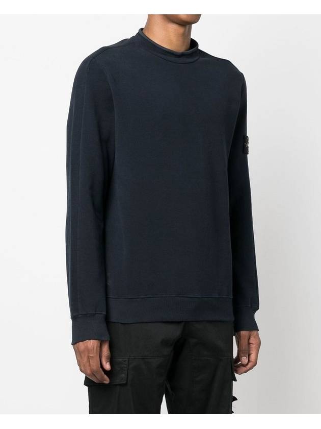 Stretch Cotton Fleece Mock Turtleneck Sweatshirt Navy - STONE ISLAND - BALAAN 4