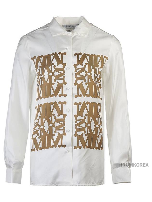 Legno Printed Silk Shirt Vanilla - MAX MARA - BALAAN 2