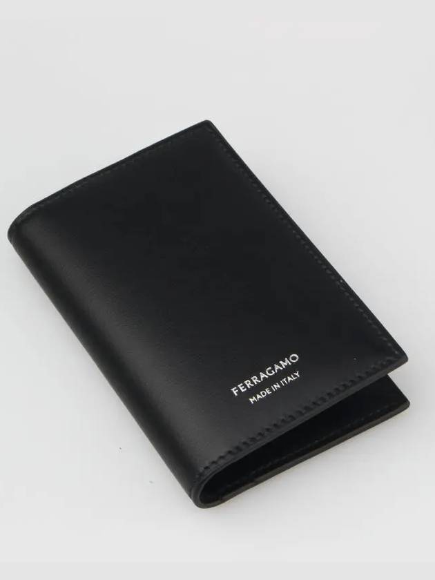 Branded Bi-Fold Card Wallet Black - SALVATORE FERRAGAMO - BALAAN 5