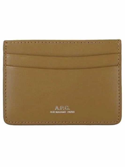 Andre Logo Card Wallet Beige - A.P.C. - BALAAN 2