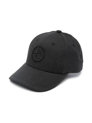 Kids Embroidery Logo Cotton Ball Cap Black - STONE ISLAND - BALAAN 1