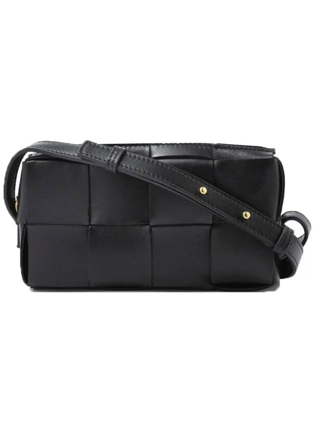 Intrecciato Cassette Leather Mini Cross Bag Black - BOTTEGA VENETA - BALAAN 2