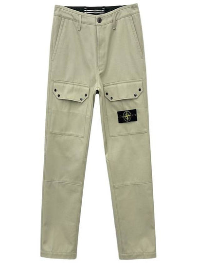 Logo Patch Cargo Straight Pants Light Beige - STONE ISLAND - BALAAN 2