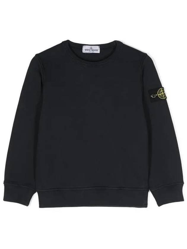 Kids Wappen Patch Organic Cotton Fleece Sweatshirt Navy - STONE ISLAND - BALAAN 2