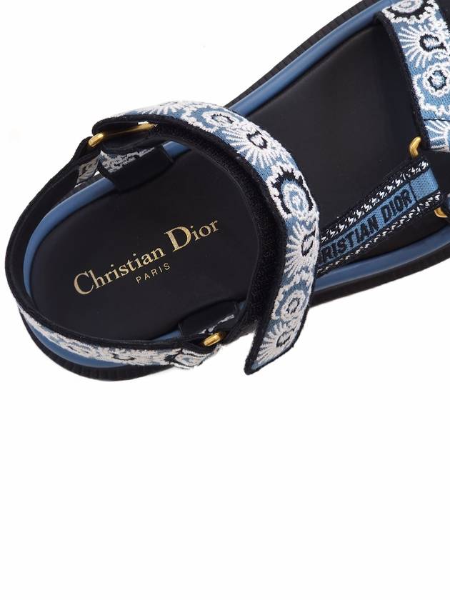 D-Way Embroidered Logo Sandals Blue - DIOR - BALAAN 7