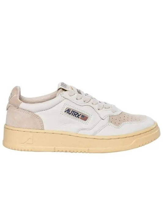 Medalist Beige Suede Low Top Sneakers White - AUTRY - BALAAN.