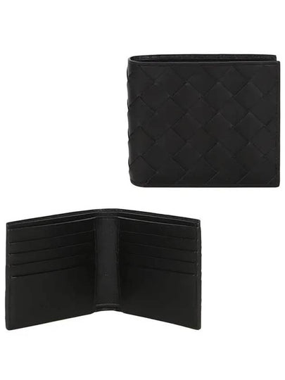 Intrecciato Leather Half Wallet Black - BOTTEGA VENETA - BALAAN 2