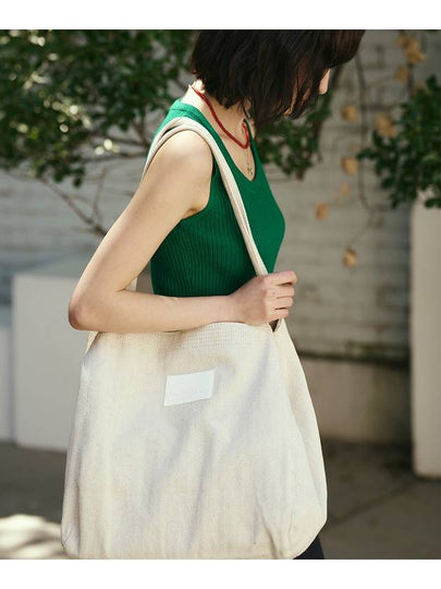 _ HERRINGBONE ECO SHOULDER BAG IVORY - THE GREEN LAB - BALAAN 2