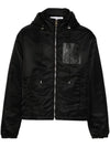 Anagram Drawstring Padded Hooded Jacket Black - LOEWE - BALAAN 1