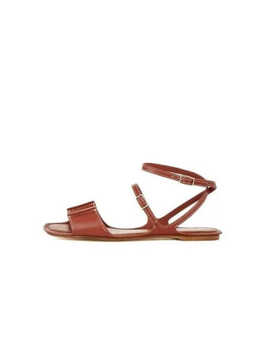 Women s Buckle Strap Leather Sandals Cherry Brown 271963 - EMPORIO ARMANI - BALAAN 1