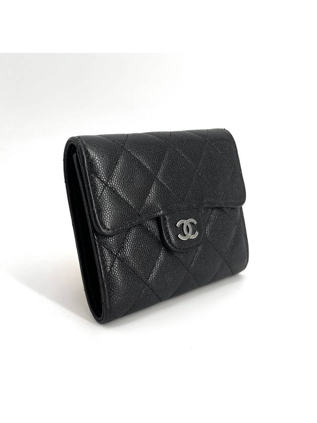 Classic Caviar Silver Logo Half Wallet - CHANEL - BALAAN 4