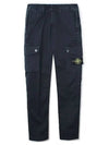 Wappen Patch Slim Fit Straight Pants Blue - STONE ISLAND - BALAAN 2